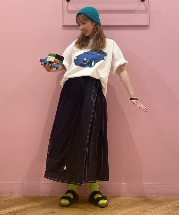 晶さんの「BEAMS WOMEN｜ラップ プリーツ スカート」を使ったコーディネート