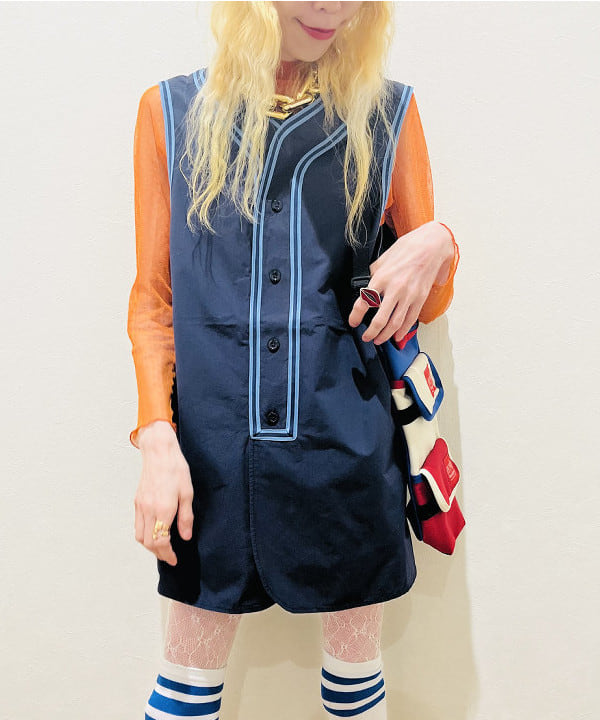 ひるてぃさんの「BEAMS WOMEN｜BEAMS BOY / ベースボール ノースリーブ シャツ」を使ったコーディネート