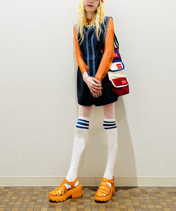 ひるてぃさんの「BEAMS WOMEN｜BEAMS BOY / ベースボール ノースリーブ シャツ」を使ったコーディネート