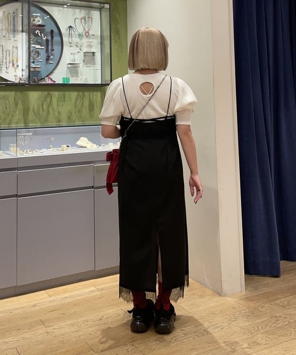 chikaさんの「BEAMS WOMEN｜Ray BEAMS / リブ タック ボリューム スリーブ Tシャツ」を使ったコーディネート