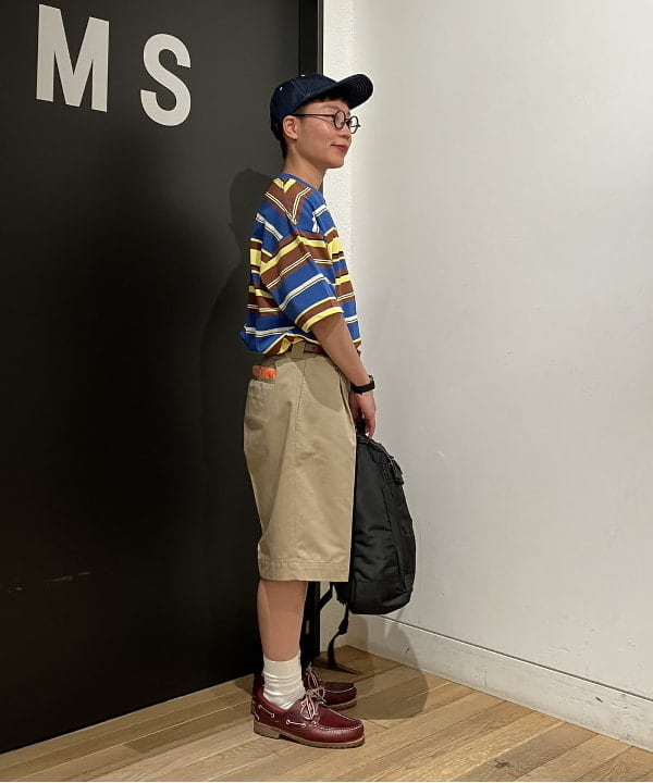 土田 達也さんの「BEAMS WOMEN｜BEAMS / マルチボーダー Tシャツ」を使ったコーディネート