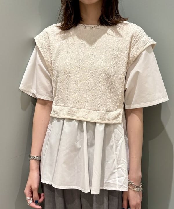 はやしあかねさんの「BEAMS WOMEN｜Ray BEAMS / ケーブル ジャカード キリカエ プルオーバー」を使ったコーディネート