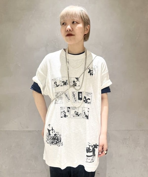 yokoyama shionさんの「BEAMS WOMEN｜BEAMS BOY / 樹脂 パール ロング ネックレス」を使ったコーディネート