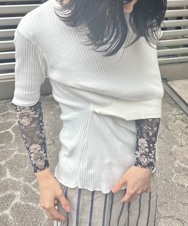 翔さんの「BEAMS WOMEN｜maturely / Rib Gimmick Short Sleeves」を使ったコーディネート