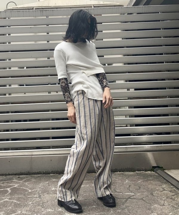 翔さんの「BEAMS WOMEN｜maturely / Rib Gimmick Short Sleeves」を使ったコーディネート