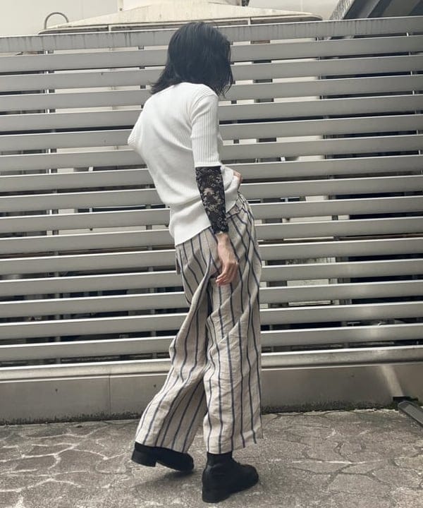 翔さんの「BEAMS WOMEN｜maturely / Rib Gimmick Short Sleeves」を使ったコーディネート