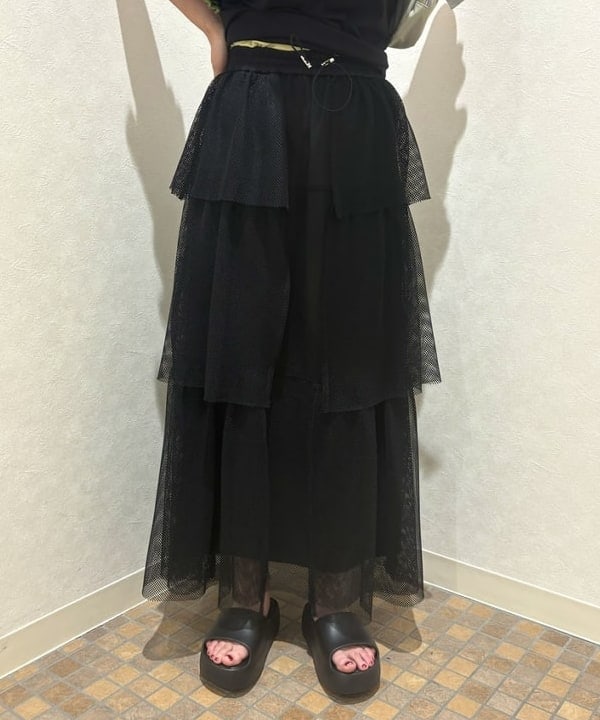 あすかさんの「BEAMS WOMEN｜Ray BEAMS / ライン ニット フリル スリーブ Tシャツ」を使ったコーディネート