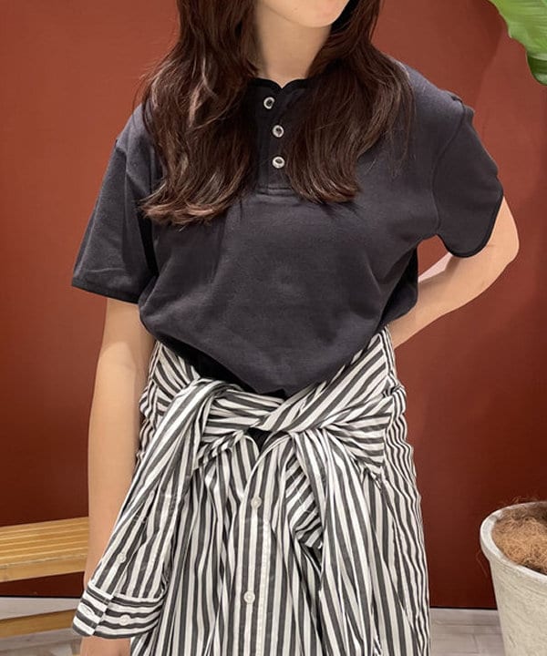 サカサイスズカさんの「BEAMS WOMEN｜ストライプ ボタンダウン ロングスリーブ シャツワンピース」を使ったコーディネート