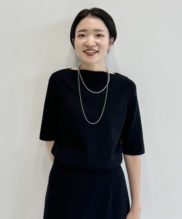 SANOさんの「BEAMS WOMEN｜シンプル ボートネックニット .M」を使ったコーディネート
