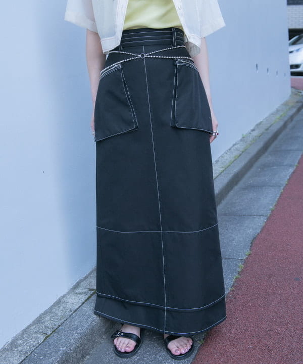 マツド ユメカさんの「BEAMS WOMEN｜Ray BEAMS / 配色ステッチ シアー シャツ」を使ったコーディネート