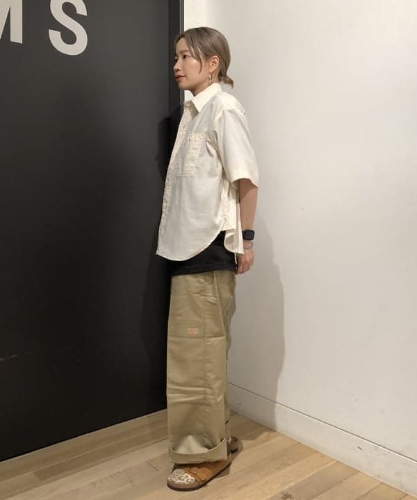 おはぎ(萩原)さんの「BEAMS WOMEN｜BEAMS BOY / ポリエステルリネン ワークシャツ」を使ったコーディネート