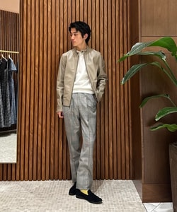 BEAMS F（ビームスF）CANONICO グレンチェック 2プリーツ サイド