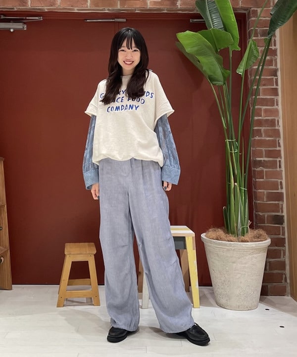 サカサイスズカさんの「BEAMS WOMEN｜maturely /  Linen Blend Work Easy Pants」を使ったコーディネート