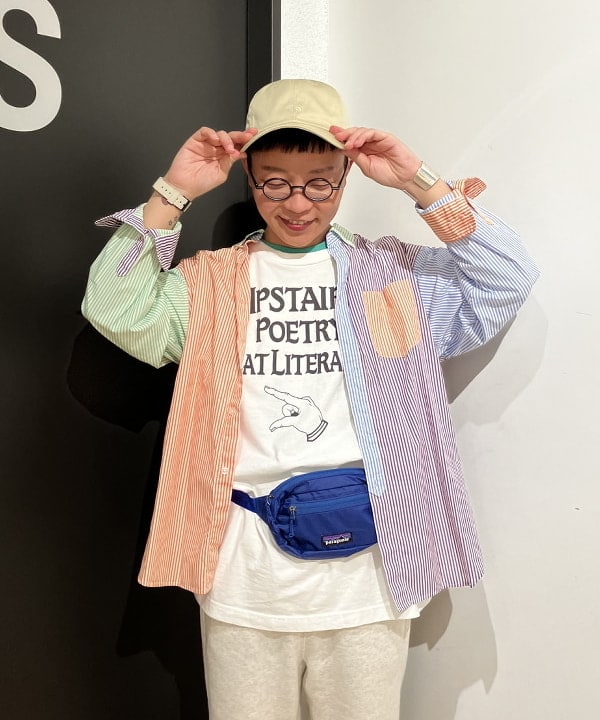 土田 達也さんの「BEAMS WOMEN｜【別注】Healthknit / ワッフル ボーダー Tシャツ」を使ったコーディネート