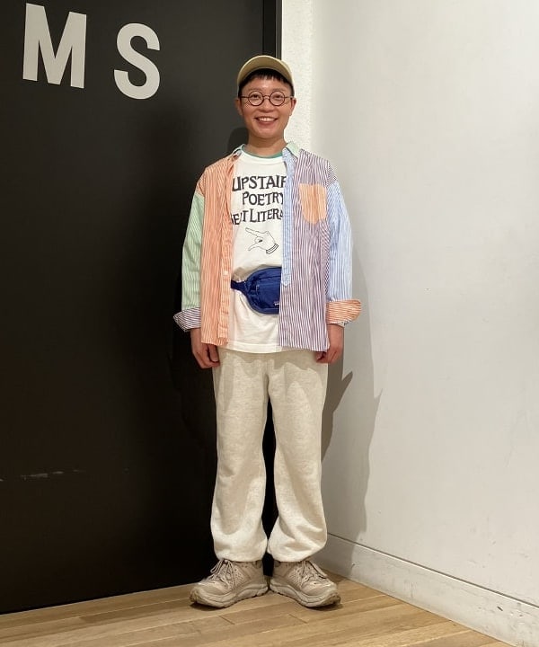 土田 達也さんの「BEAMS WOMEN｜【別注】Healthknit / ワッフル ボーダー Tシャツ」を使ったコーディネート