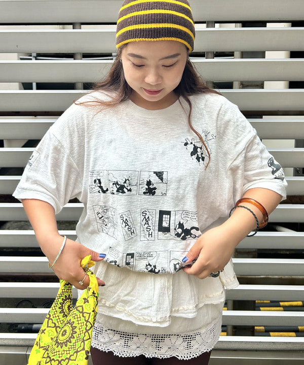 おとむさんの「BEAMS WOMEN｜BEAMS BOY / イレギュラー バンダナ バッグ」を使ったコーディネート
