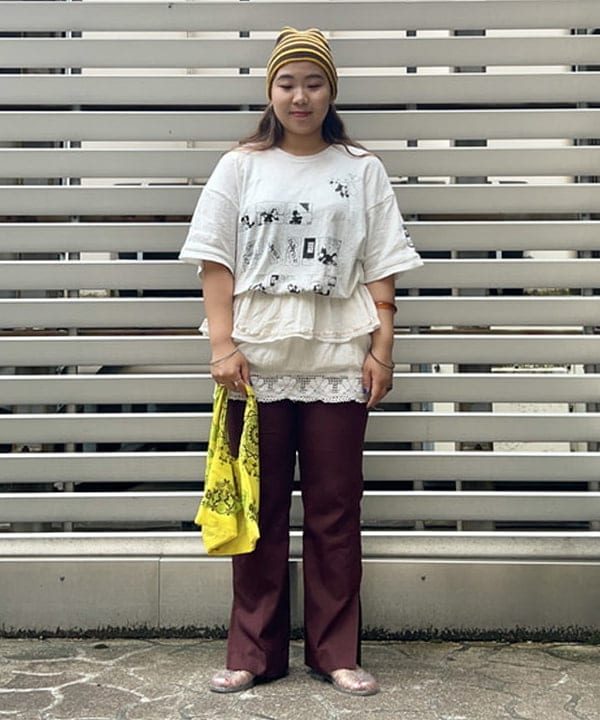 おとむさんの「BEAMS WOMEN｜BEAMS BOY / イレギュラー バンダナ バッグ」を使ったコーディネート