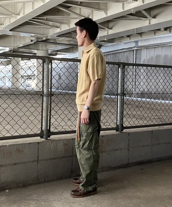 ホサカさんの「BEAMS WOMEN｜BEAMS / カスリ グラデーション ポロシャツ」を使ったコーディネート