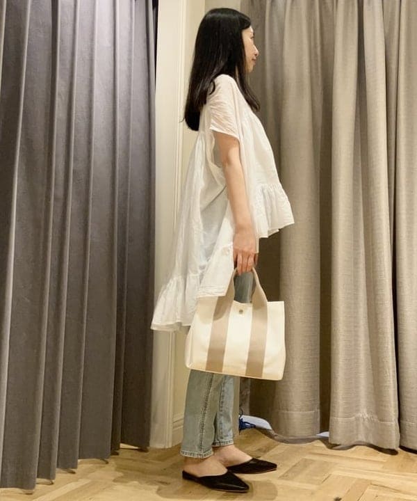 りえさんの「BEAMS WOMEN｜VIOLAd’ORO / ジーノ メッシュ トートバッグ M」を使ったコーディネート