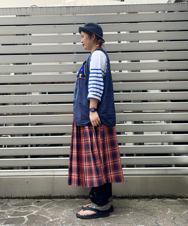 Kyooka Sayakaさんの「BEAMS WOMEN｜ナバルボーダー ビッグ ボートネック カットソー」を使ったコーディネート