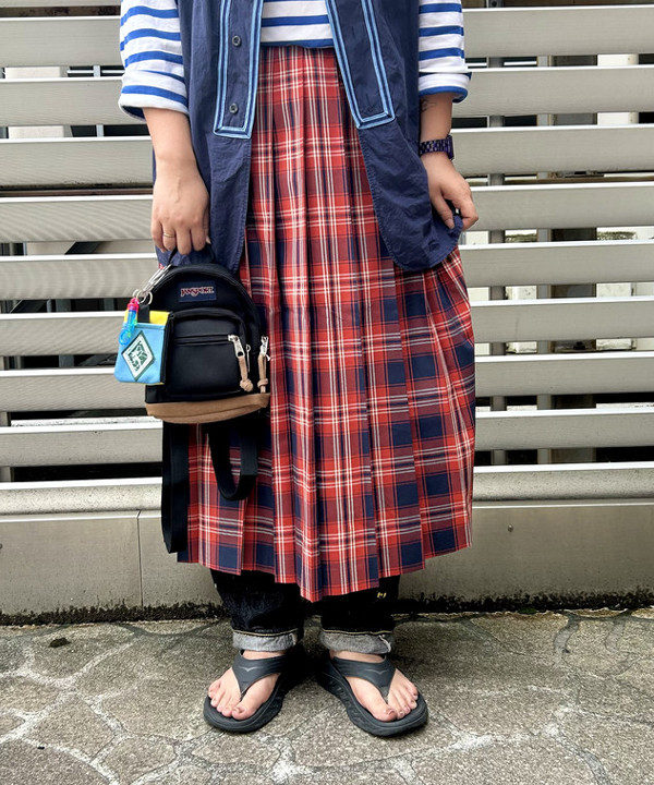 Kyooka Sayakaさんの「BEAMS WOMEN｜ナバルボーダー ビッグ ボートネック カットソー」を使ったコーディネート