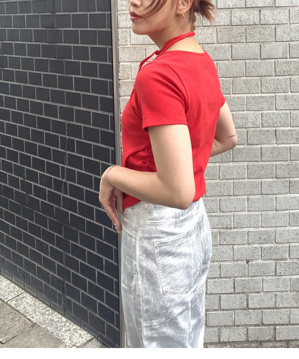 れいなさんの「BEAMS WOMEN｜箔プリント デニムパンツ」を使ったコーディネート