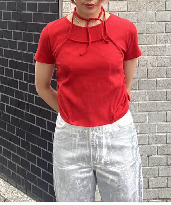 れいなさんの「BEAMS WOMEN｜箔プリント デニムパンツ」を使ったコーディネート