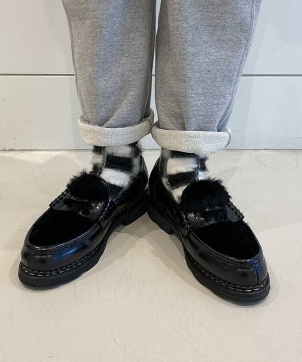 優意さんの「BEAMS WOMEN｜シャギー チェッカー ソックス」を使ったコーディネート