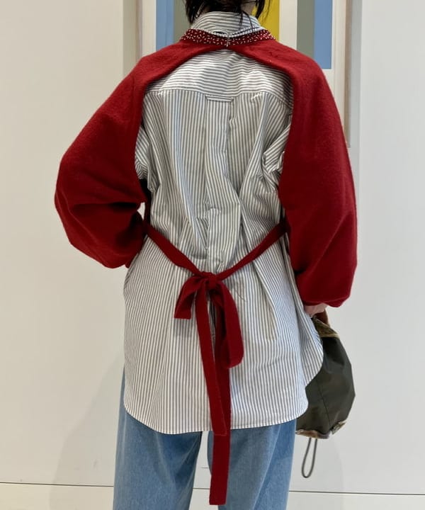 にしだてさんの「BEAMS WOMEN｜maturely / ビーズ エンブロイダリー バック オープン カーディガン」を使ったコーディネート