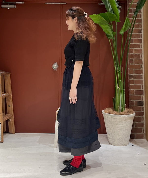 エノモト アミさんの「BEAMS WOMEN｜maturely / Rib Gimmick Short Sleeves」を使ったコーディネート