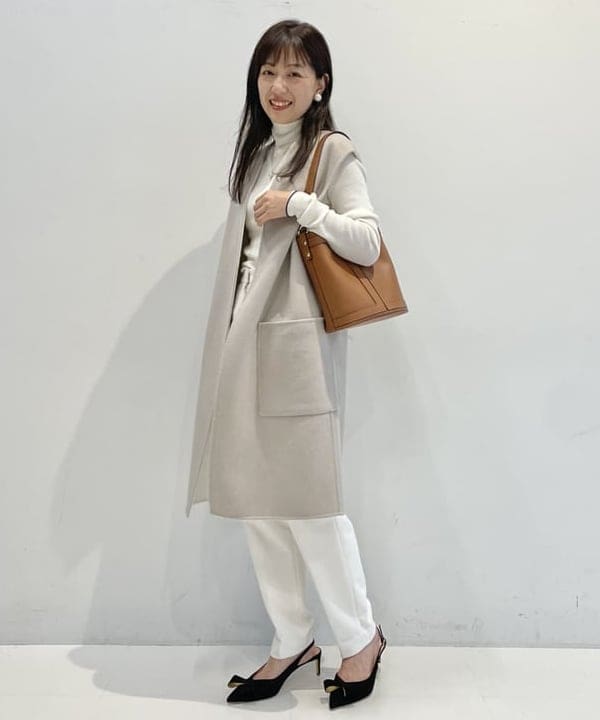 住吉　明佳さんの「BEAMS WOMEN｜リブ タートルネックニット」を使ったコーディネート