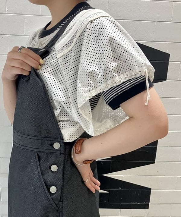 小原 もこさんの「BEAMS WOMEN｜PIKE / 別注 クリア ブレスレット」を使ったコーディネート