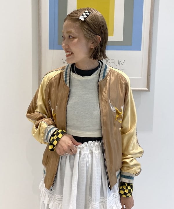 優意さんの「BEAMS WOMEN｜テーラー東洋 / 別注 イーグル ドラゴン & ジャパンマップ スカジャン」を使ったコーディネート