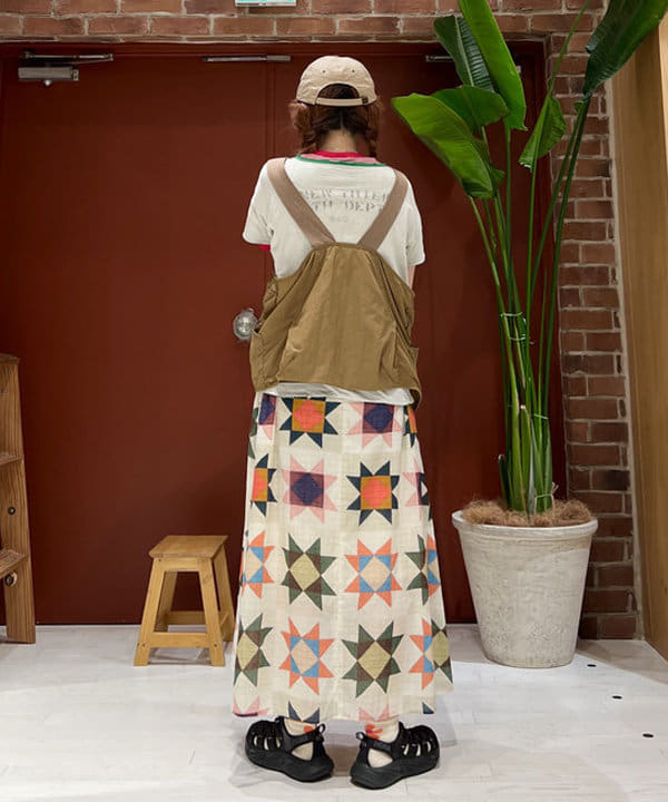 エノモト アミさんの「BEAMS WOMEN｜Healthknit × BEAMS BOY / ワッフル ボーダー Tシャツ」を使ったコーディネート