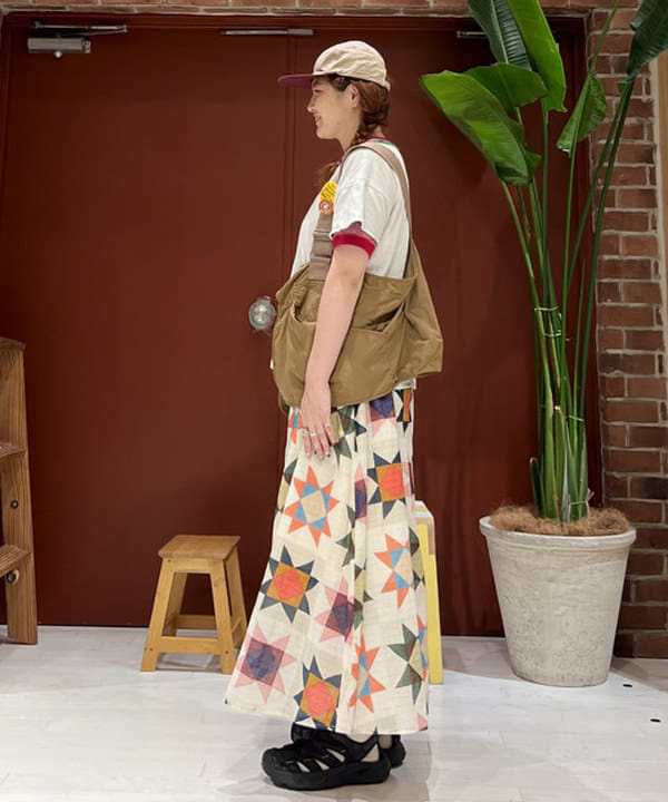 エノモト アミさんの「BEAMS WOMEN｜Healthknit × BEAMS BOY / ワッフル ボーダー Tシャツ」を使ったコーディネート
