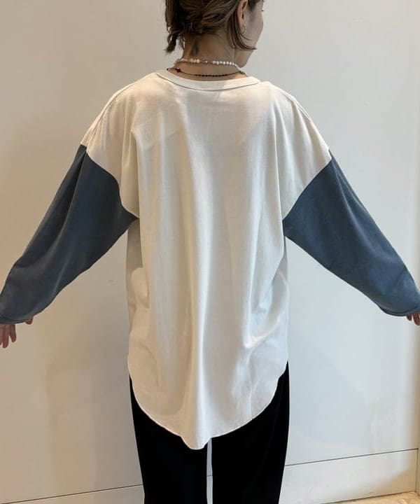 おはぎ(萩原)さんの「BEAMS WOMEN｜SCREEN STARS /?別注 2トーン ロングスリーブ Tシャツ」を使ったコーディネート