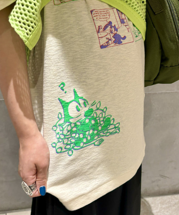 吉野 多恵さんの「BEAMS WOMEN｜BEAMS BOY / メッシュ リンガー ショートスリーブ Tシャツ」を使ったコーディネート