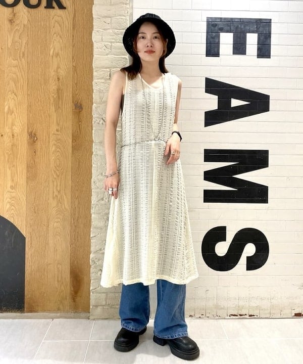 カタヤマ アヤさんの「BEAMS WOMEN｜88 / RECYCLED POLYESTER CABLE BELL HAT」を使ったコーディネート
