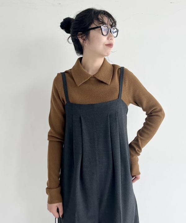 中丸　栞さんの「BEAMS WOMEN｜シアサッカー オールインワン」を使ったコーディネート