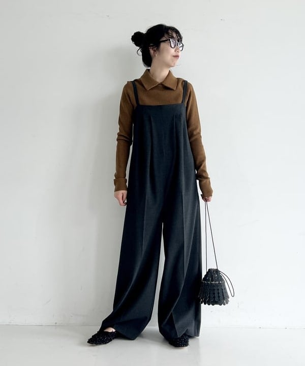 中丸　栞さんの「BEAMS WOMEN｜シアサッカー オールインワン」を使ったコーディネート