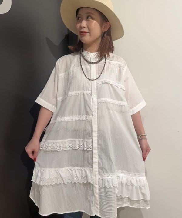 安藤 菜央さんの「BEAMS WOMEN｜BRIXTON / パッカブル ストローハット」を使ったコーディネート