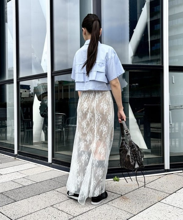 ちりこさんの「BEAMS WOMEN｜Ray BEAMS / ティアード クロップド シャツ」を使ったコーディネート