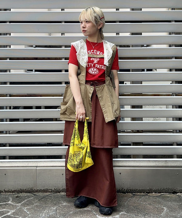 ナツハさんの「BEAMS WOMEN｜BEAMS BOY / イレギュラー バンダナ バッグ」を使ったコーディネート