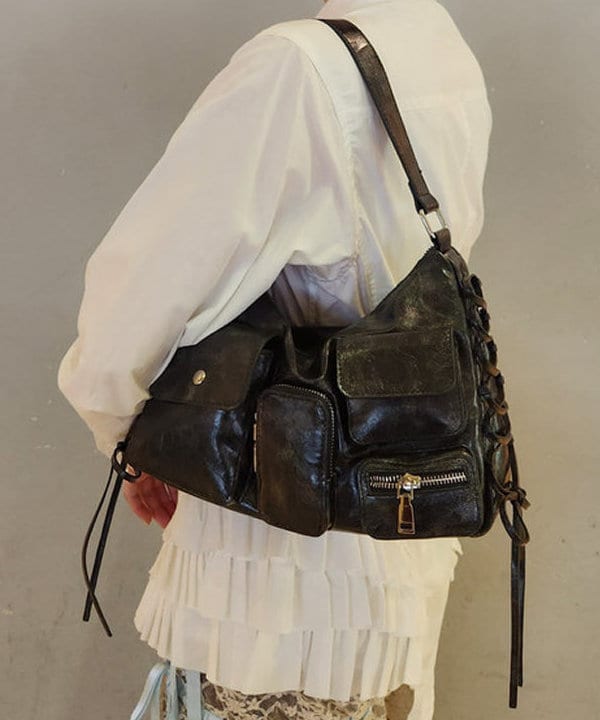 saori KATOさんの「BEAMS WOMEN｜レースアップ ポケット バッグ」を使ったコーディネート