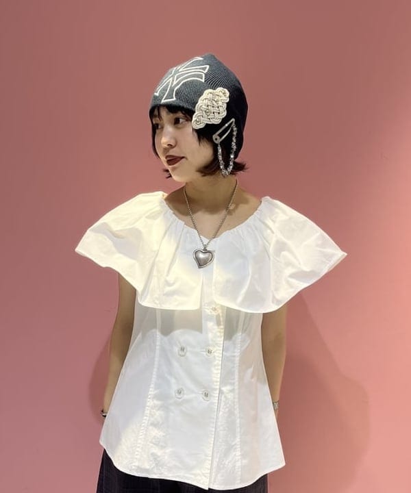 星野 真依さんの「BEAMS WOMEN｜RBS / ギャザー ビッグカラー シャツ」を使ったコーディネート