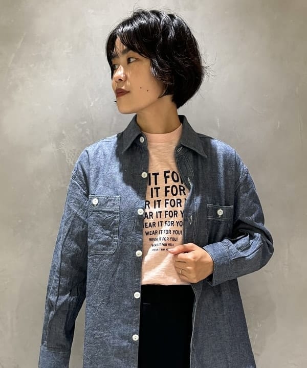葵さんの「BEAMS WOMEN｜【別注】BUZZ RICKSON'S / シャンブレー ロングスリーブ シャツ」を使ったコーディネート