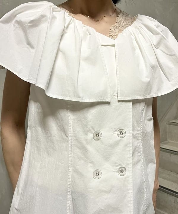kigoさんの「BEAMS WOMEN｜RBS / ギャザー ビッグカラー シャツ」を使ったコーディネート