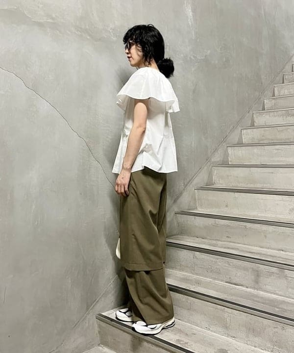 kigoさんの「BEAMS WOMEN｜RBS / ギャザー ビッグカラー シャツ」を使ったコーディネート
