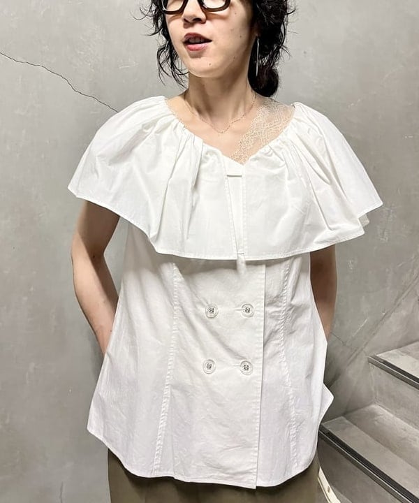 kigoさんの「BEAMS WOMEN｜RBS / ギャザー ビッグカラー シャツ」を使ったコーディネート