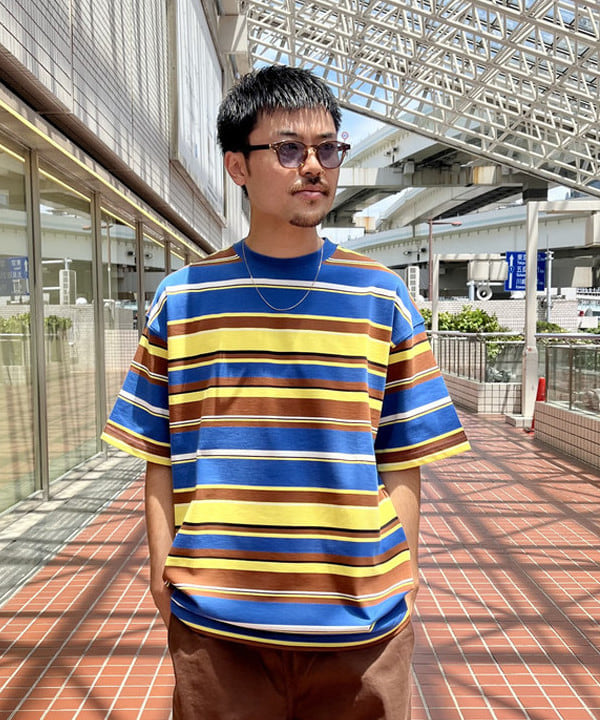 萩原 悠斗さんの「BEAMS / マルチボーダー Tシャツ」を使ったコーディネート